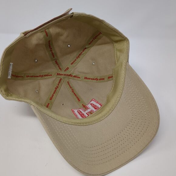 Hornady Strapback Hat Tan One Size Adjustable Embroidered 6 Panel Cotton - Picture 6 of 8